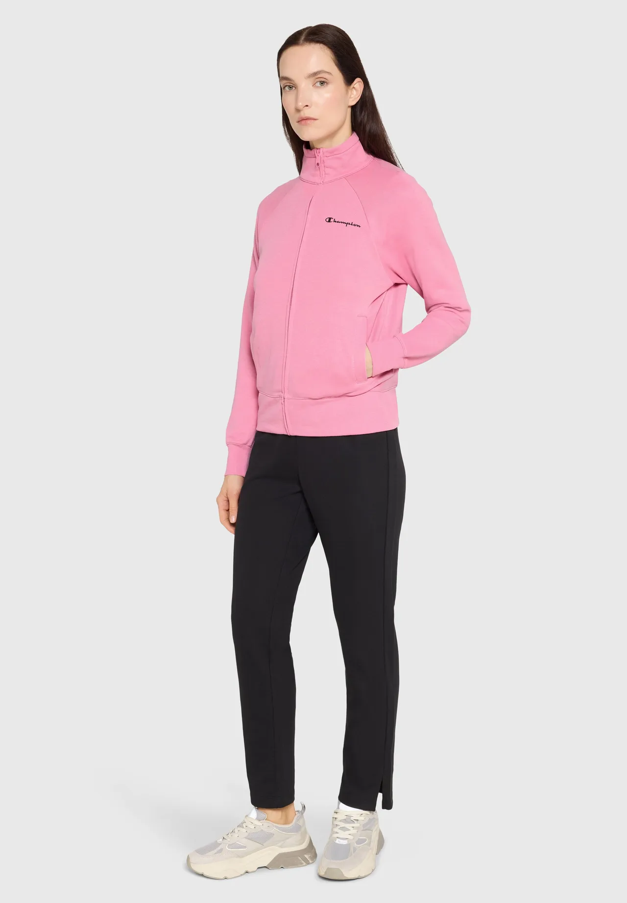 Sweatjacke mit Stehkragen und Reißverschluss