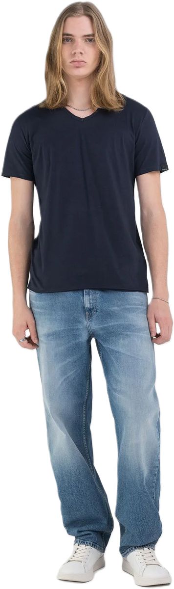 Essentielles Baumwoll-T-Shirt mit V-Ausschnitt