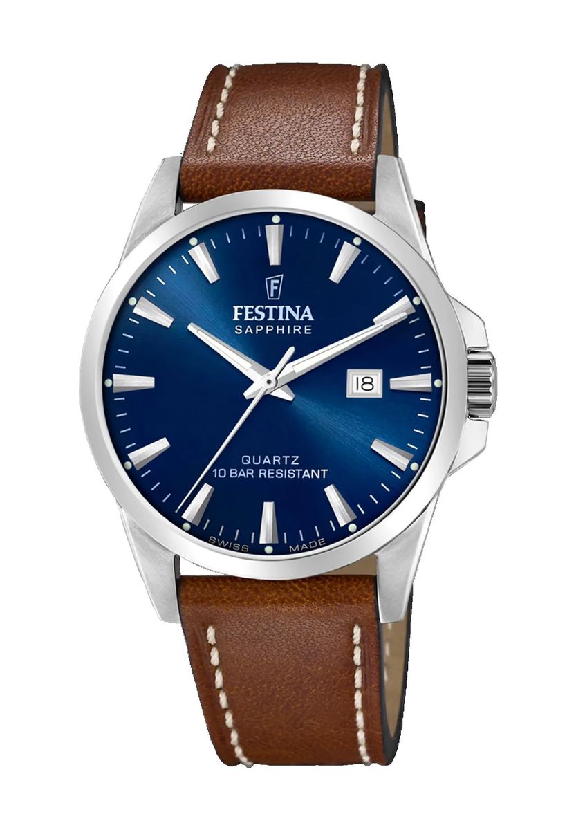 Klassische Swiss Made Lederuhr