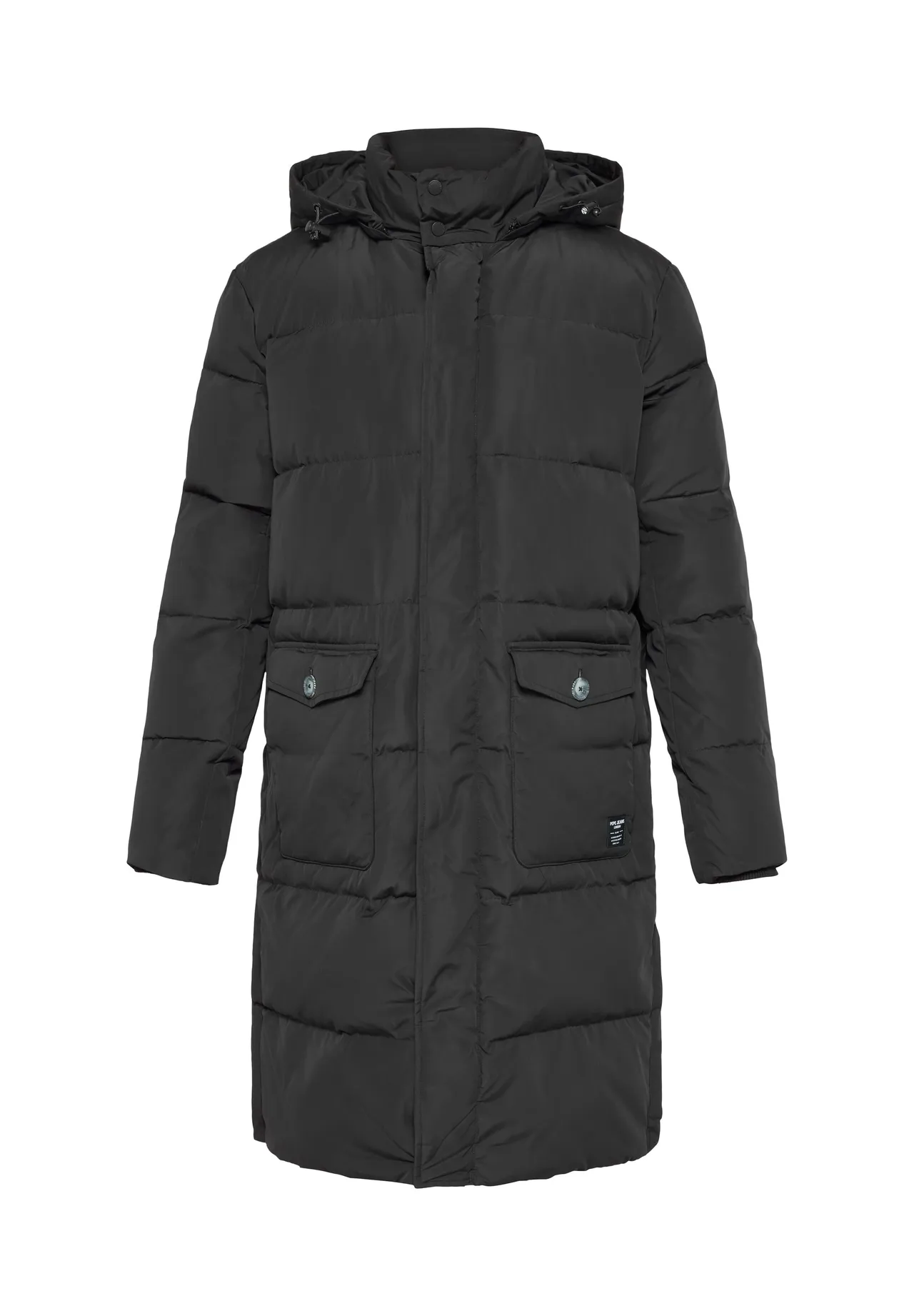 Langer Steppparka mit Kapuze