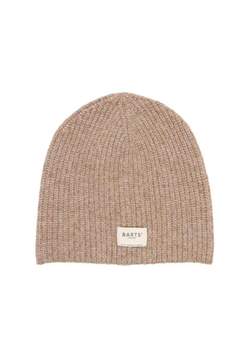 Rippstrick-Beanie mit Logo-Patch