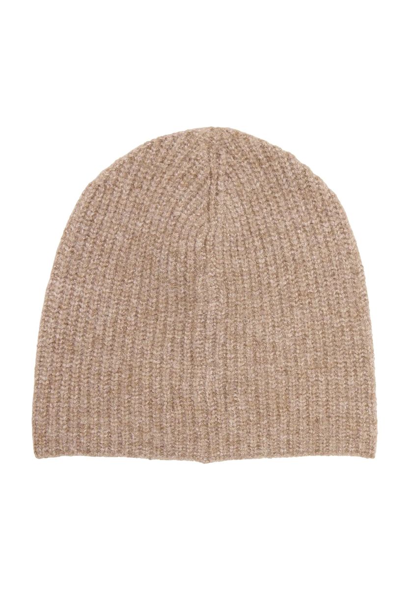 Rippstrick-Beanie mit Logo-Patch