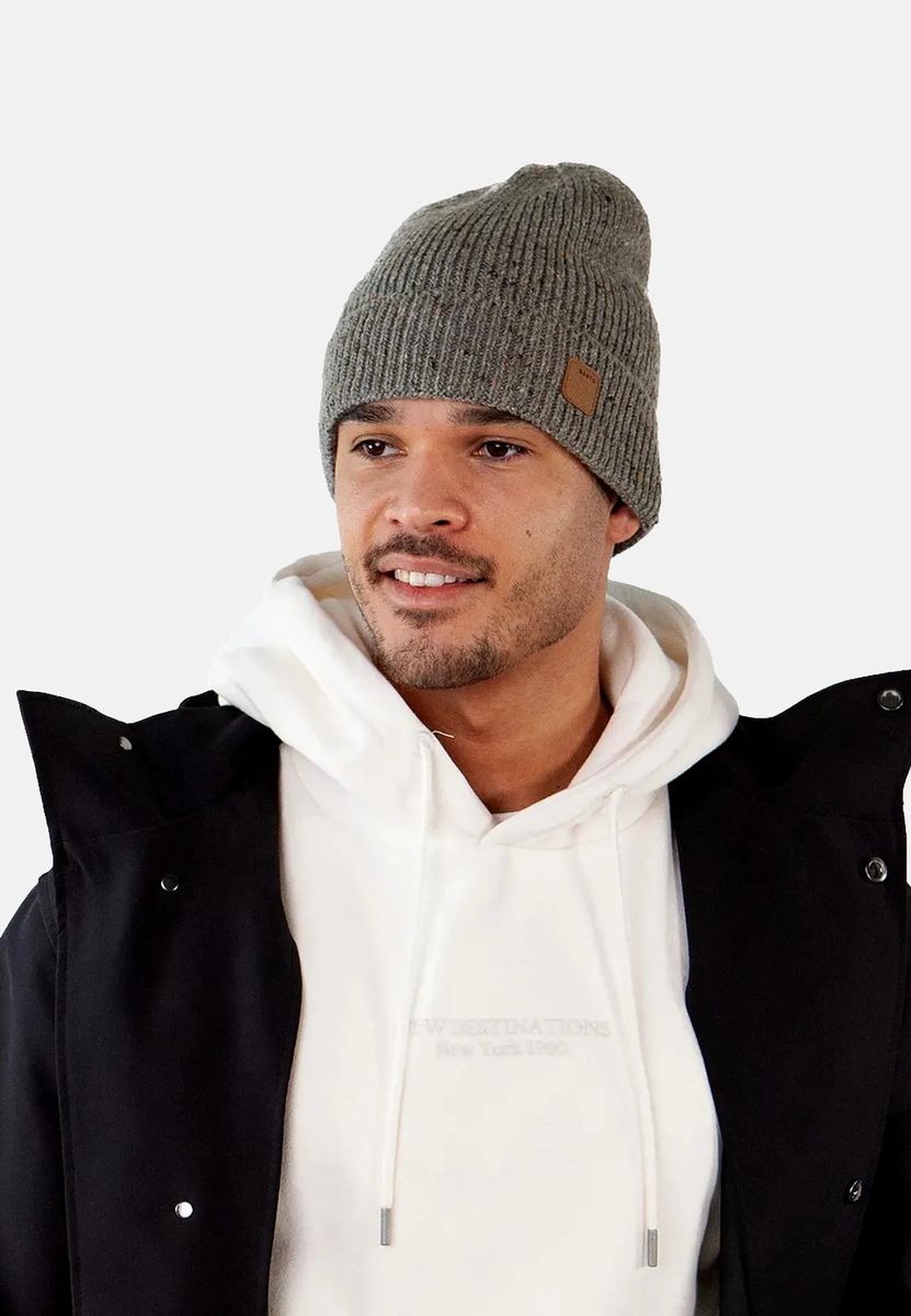 Rippstrick-Beanie mit Donegal-Muster