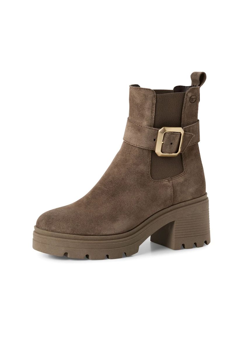 Chelsea-Stiefel aus Wildleder mit Schnalle