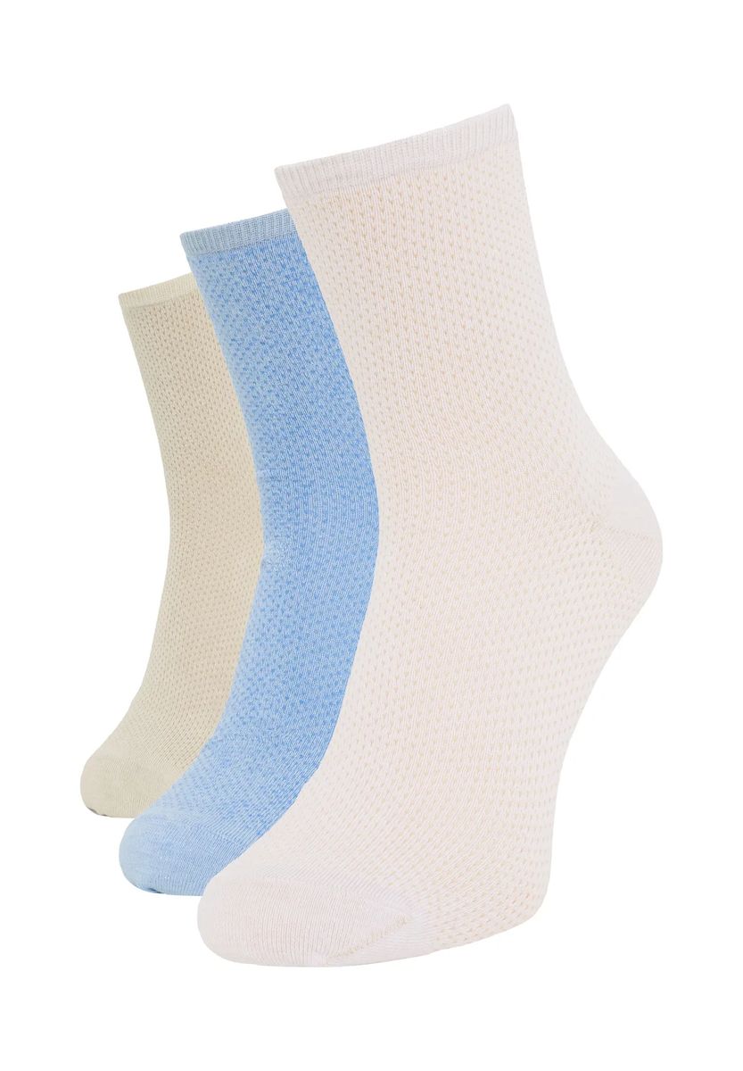 Strukturierte Crew-Socken im Dreierpack