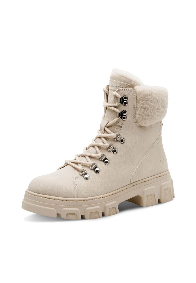 Winterstiefelette aus Kunstleder mit Schnürung