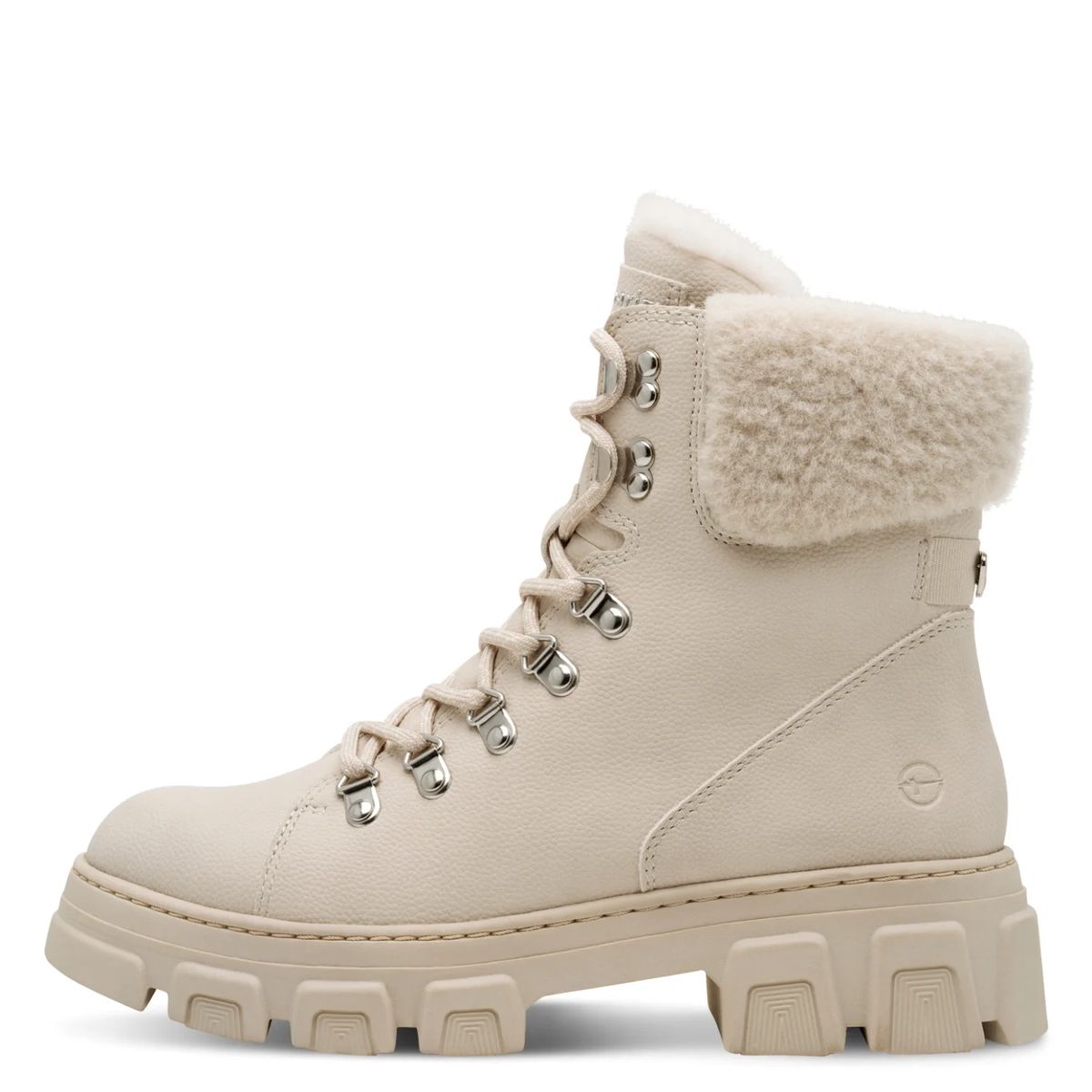 Winterstiefelette aus Kunstleder mit Schnürung