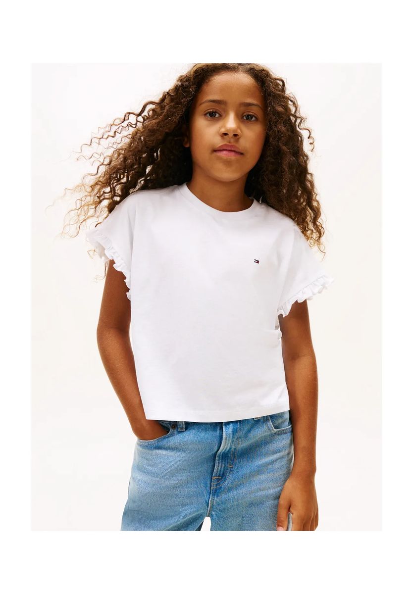 T-Shirt mit verspielten Rüschenärmeln