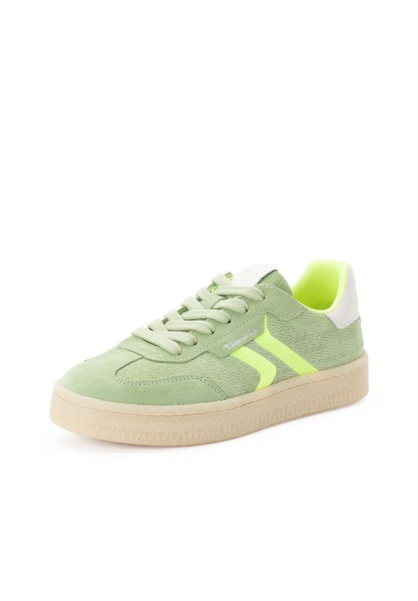 Grüne Wildleder-Sneakers mit niedrigem Schaft