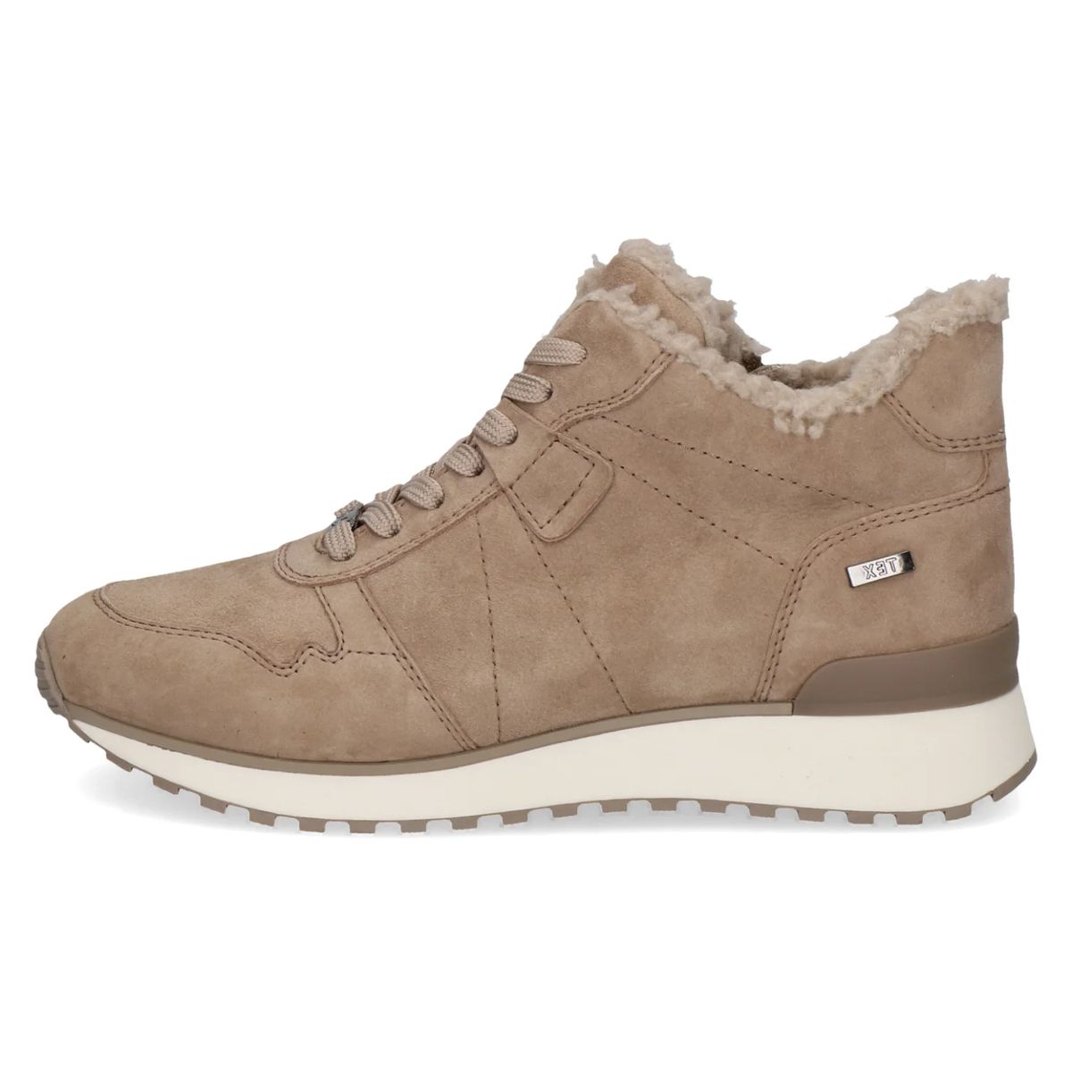 Bequemer gefütterter Wildleder Mid-Top Sneaker