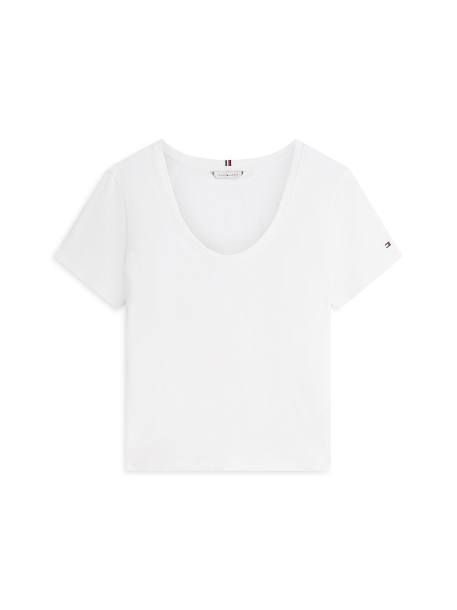 T-Shirt mit weitem U-Ausschnitt
