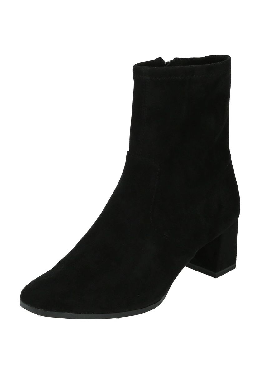 Stiefeletten mit Blockabsatz aus Veloursleder