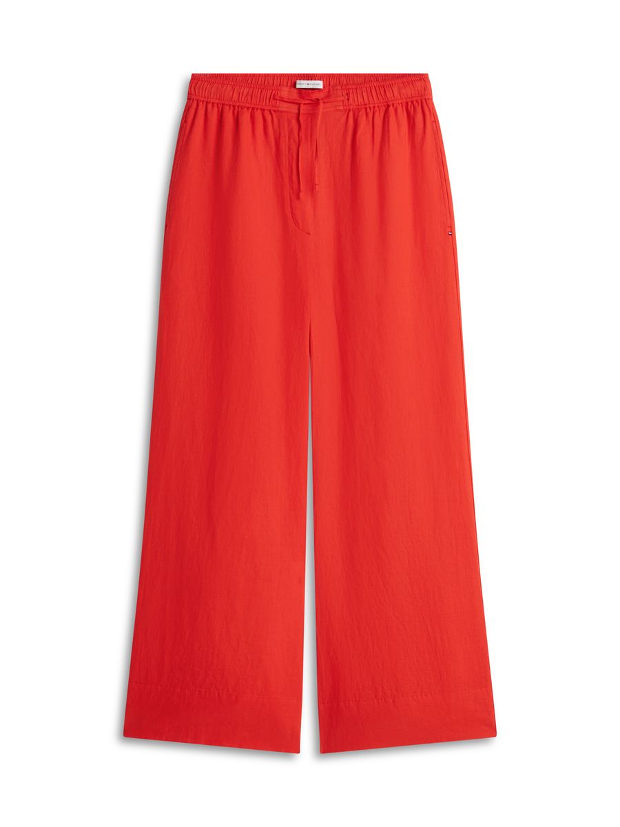 Weite Leinenhose mit Tunnelzug