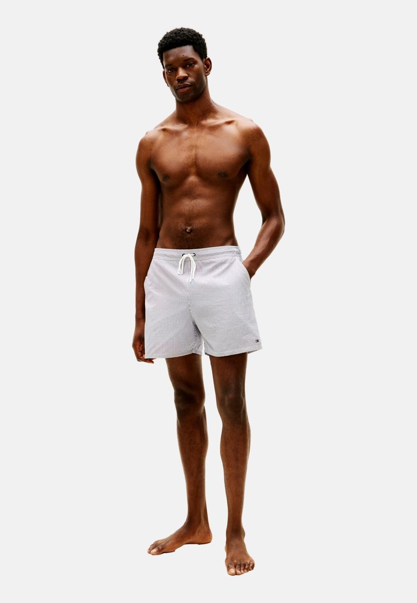 Gestreifte Badeshorts mit Kordelzug
