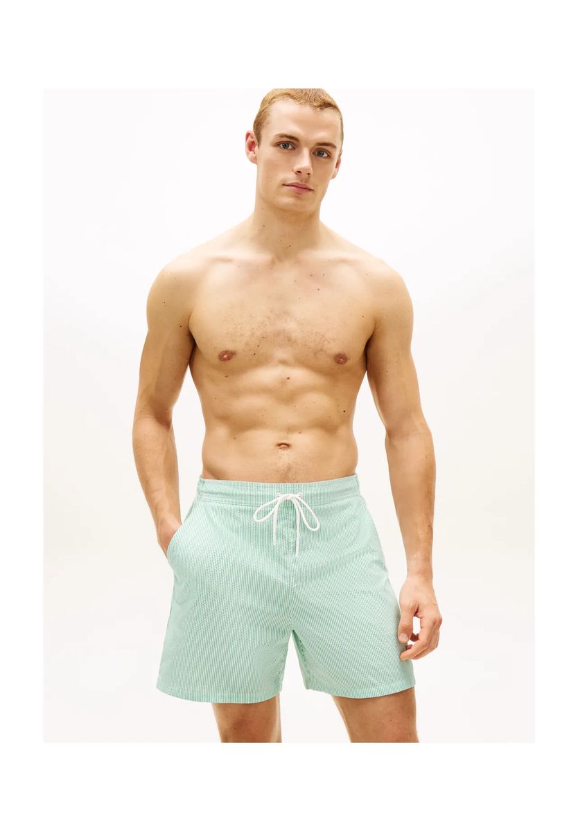 Gestreifte Kordelzug-Shorts