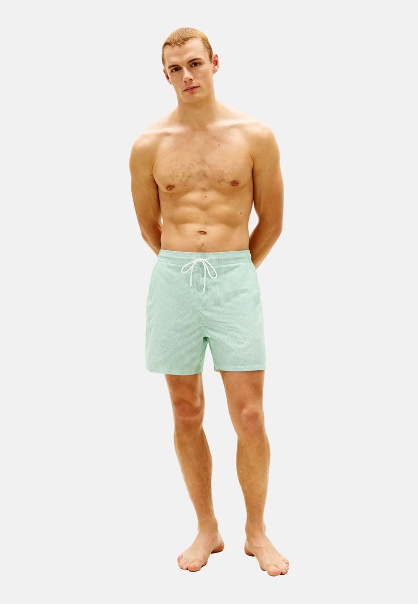 Gestreifte Kordelzug-Shorts