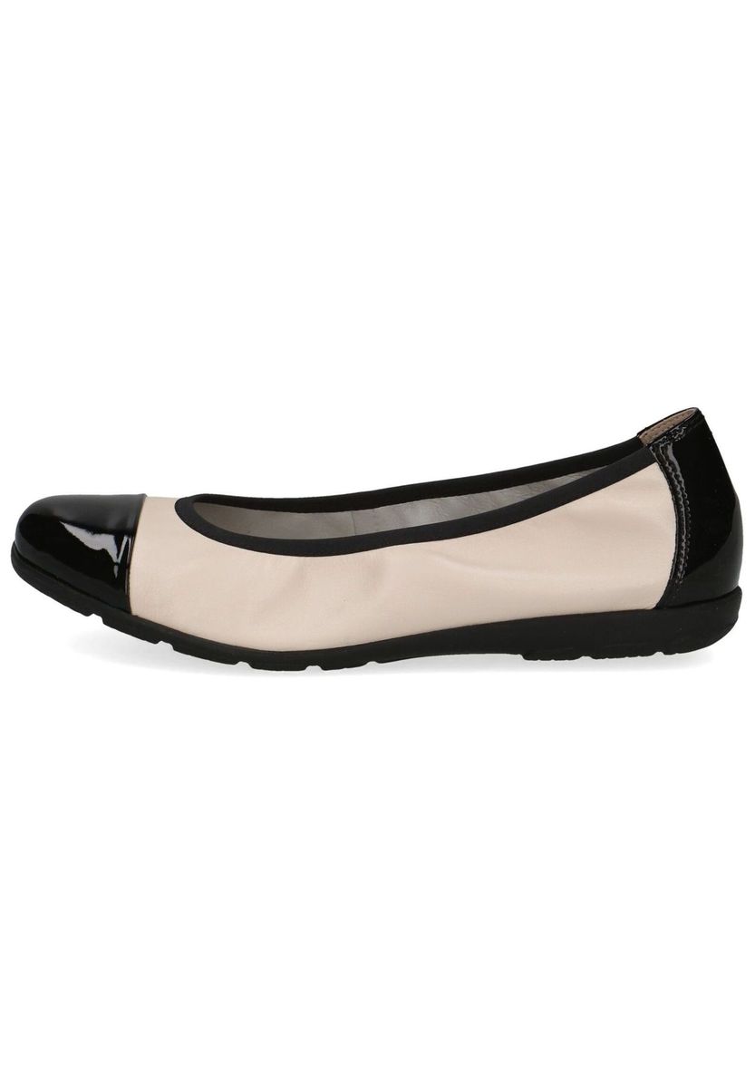 Klassische Ballerinas aus Leder mit Kappe