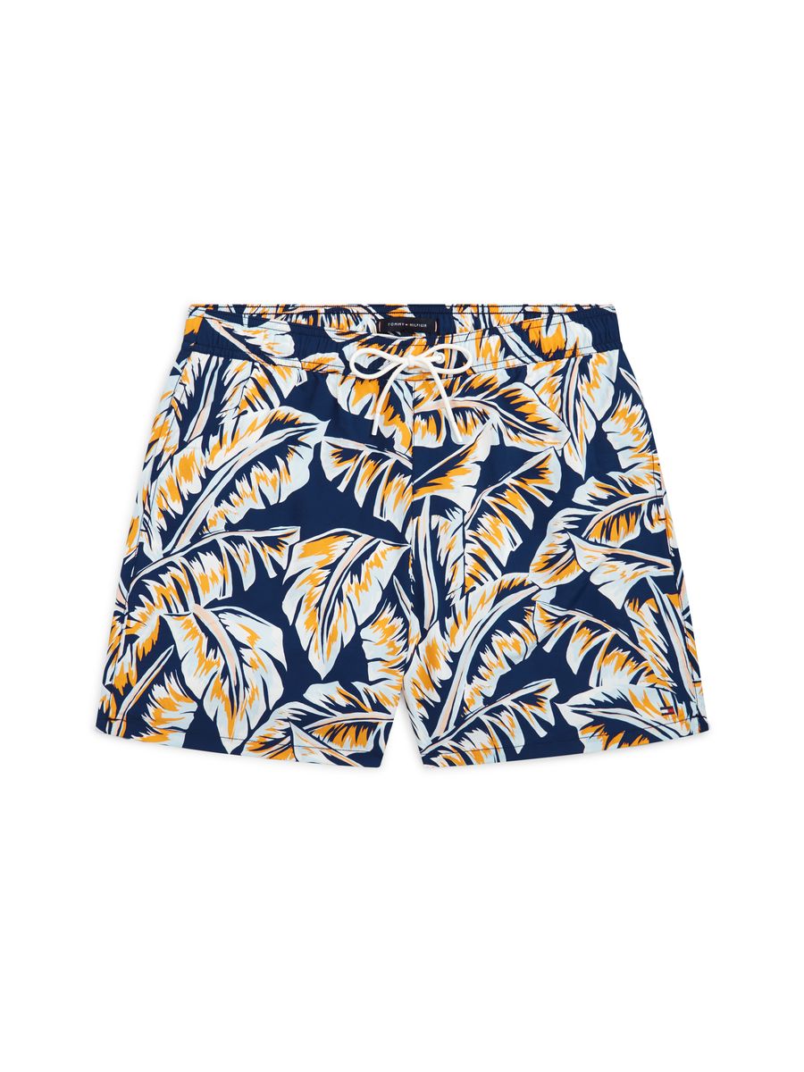 Badeshorts mit tropischem Blattmuster