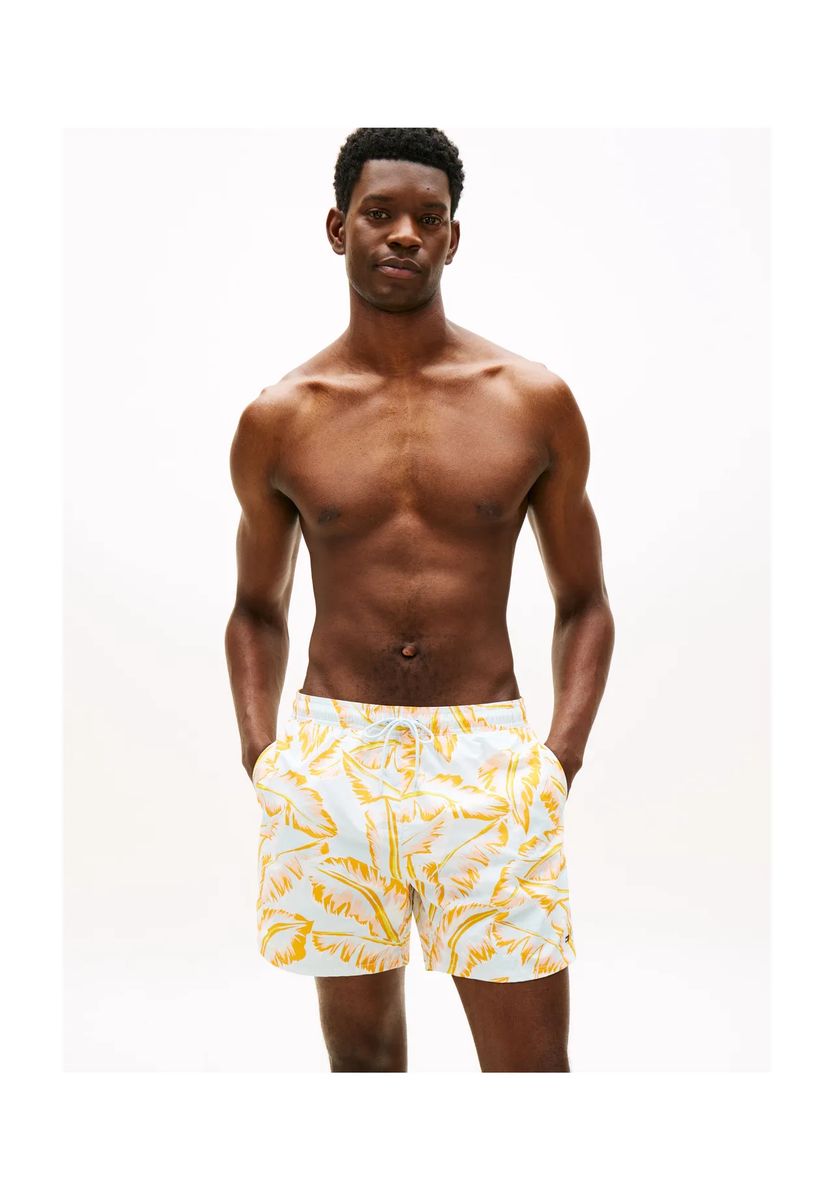 Badeshorts mit tropischem Palmenblatt-Print