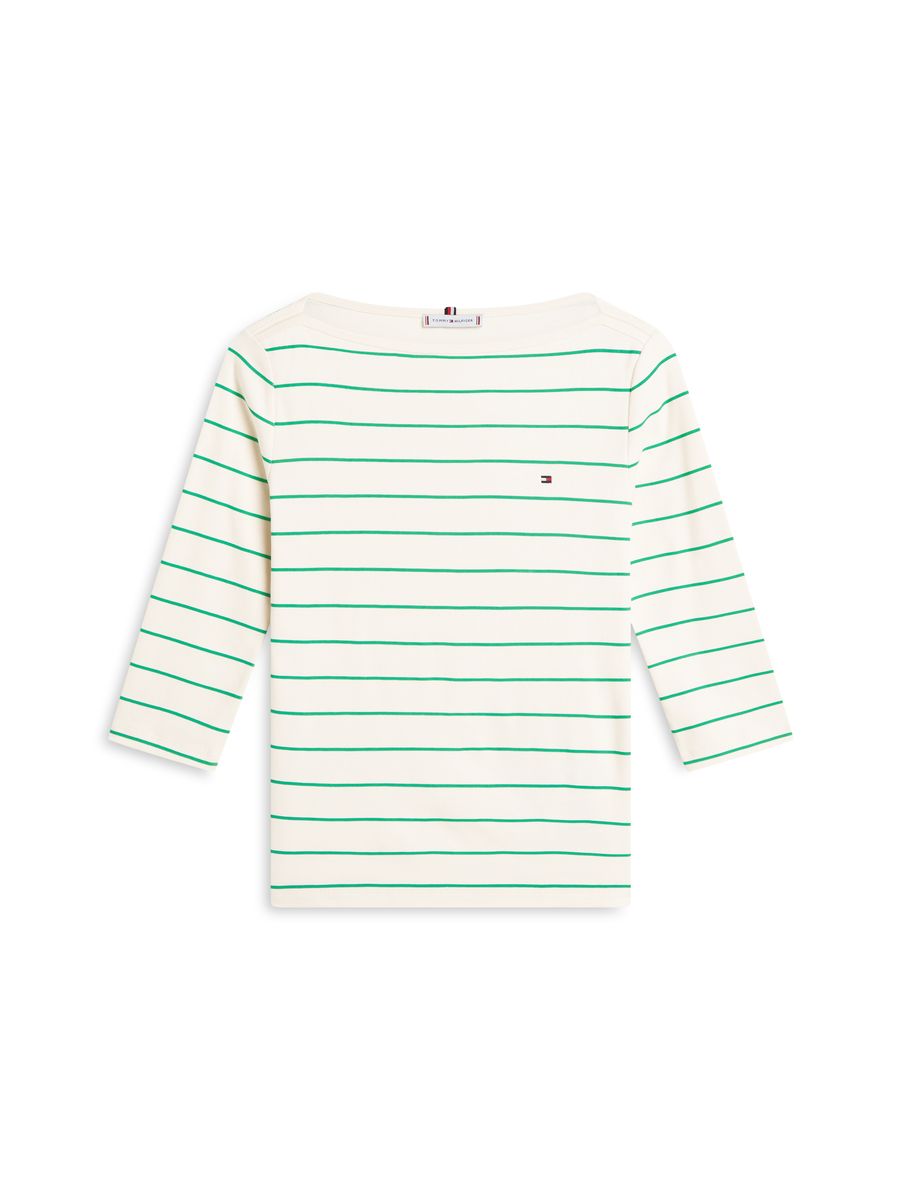 Zeitloses gestreiftes Shirt mit U-Boot-Ausschnitt