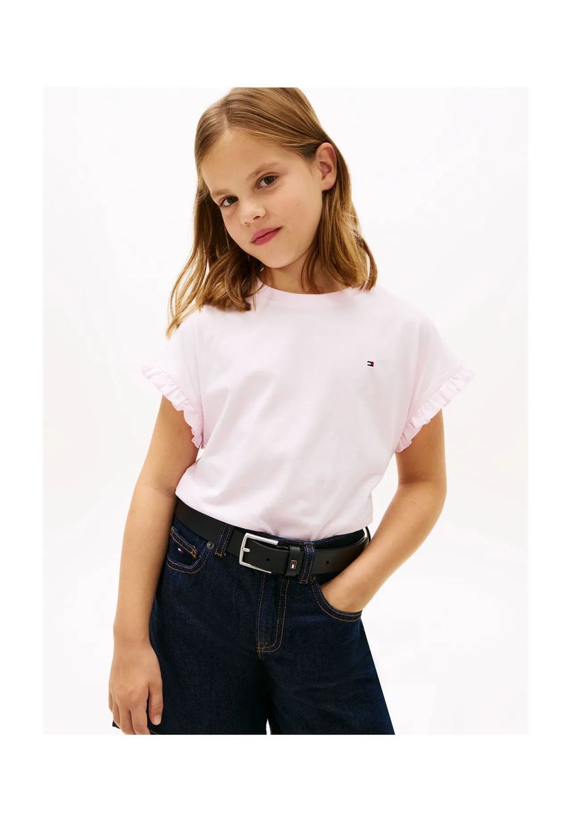 TOMMY HILFIGER T-Shirt, Rüschen, für Kinder, rosa, 140