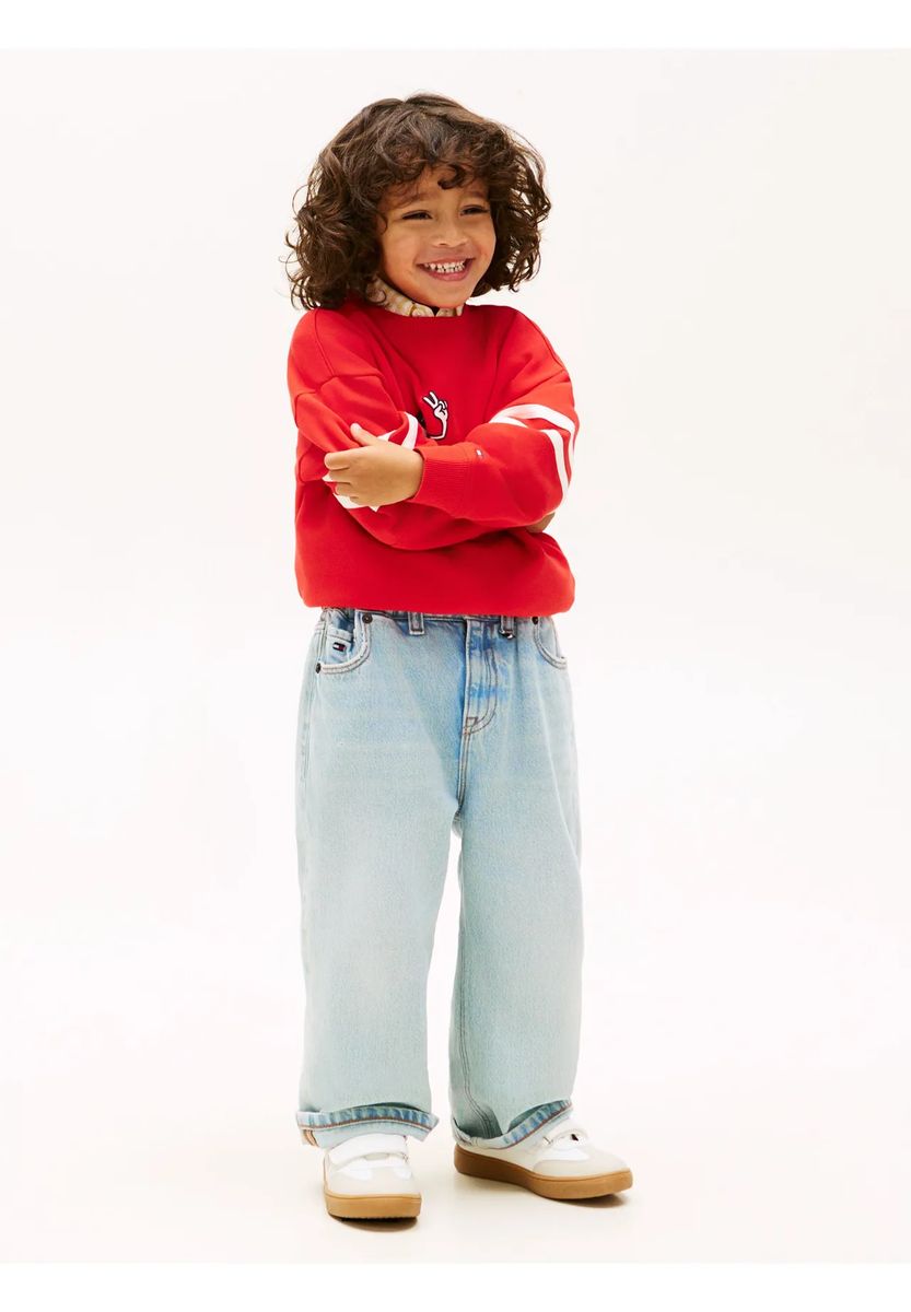 Bequeme Weit Geschnittene Denim-Jeans