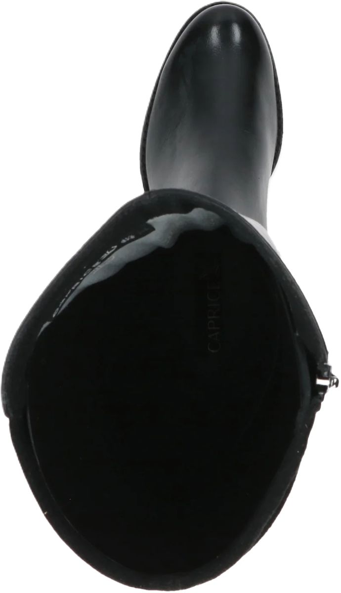 Klassische schwarze Lederstiefel mit Absatz