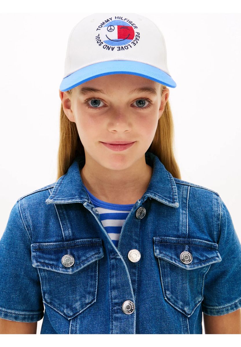Kurzärmeliges Jeanskleid mit Knopfleiste