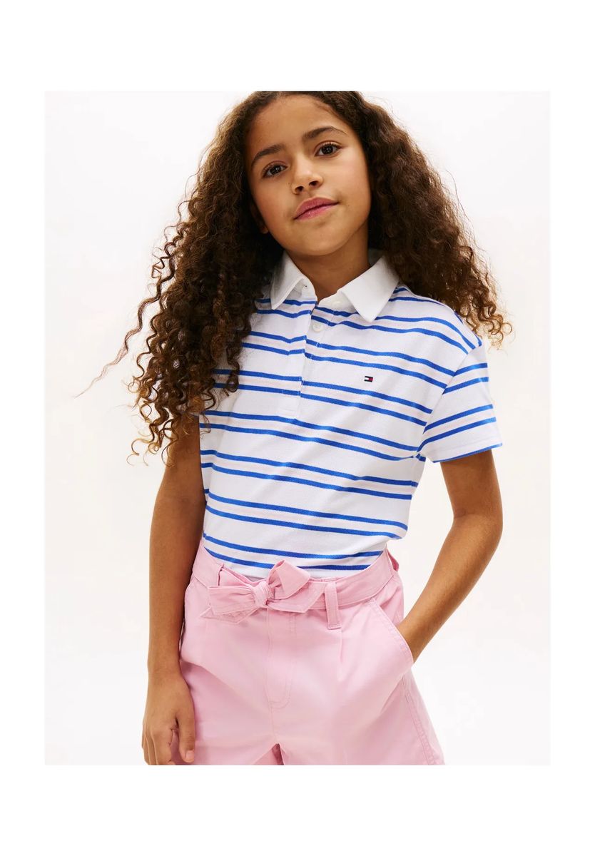 Klassisches gestreiftes Baumwoll-Poloshirt