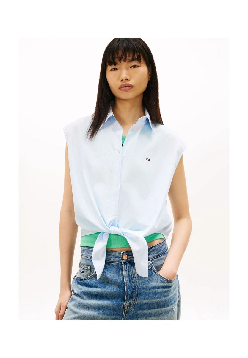 Ärmellose Bluse mit Knotendetail