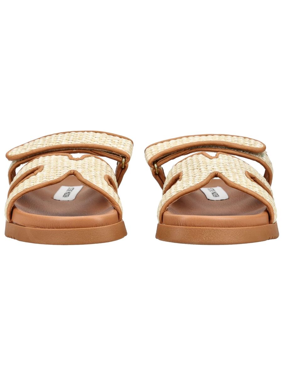 Geflochtene Komfort-Pantoletten mit Klettverschluss