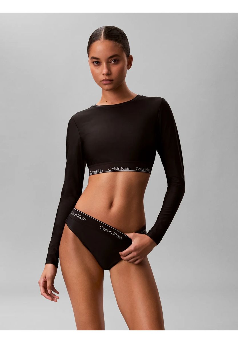 Sportlicher langärmliger Crop-Bikini