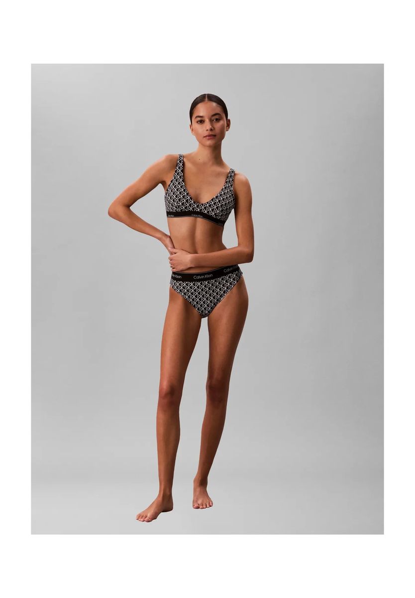 Triangel-Bikini-Top mit Logo-Muster