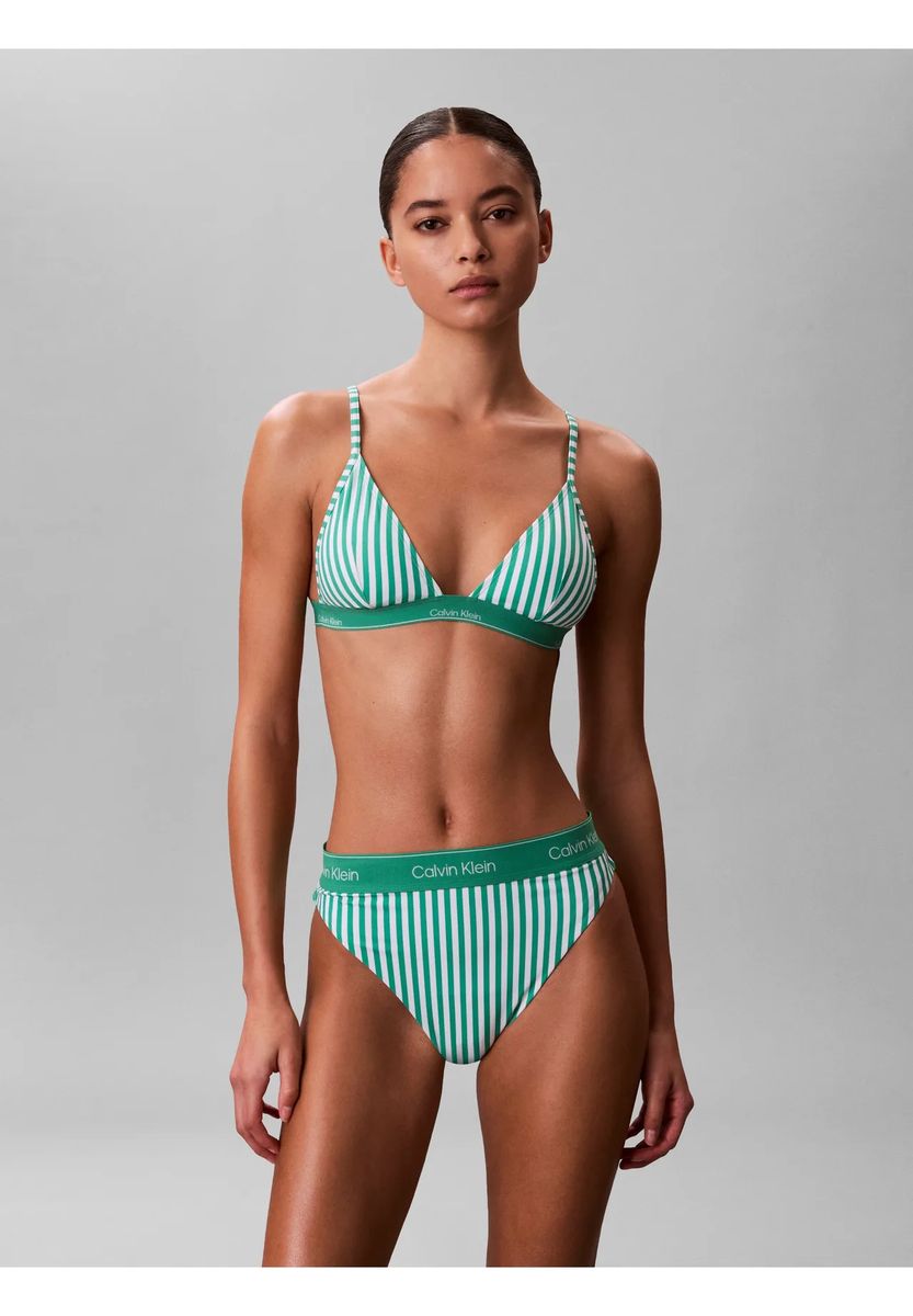 Gestreiftes Triangel-Bikini-Set
