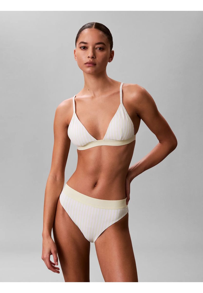 Gestreiftes Triangel-Bikini-Oberteil