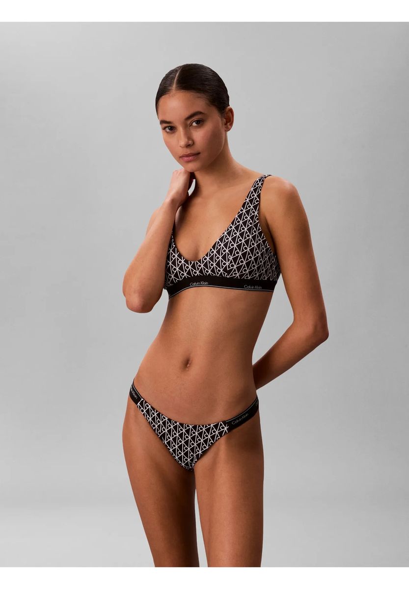 Bustier-Bikini-Oberteil mit geometrischem Monogramm