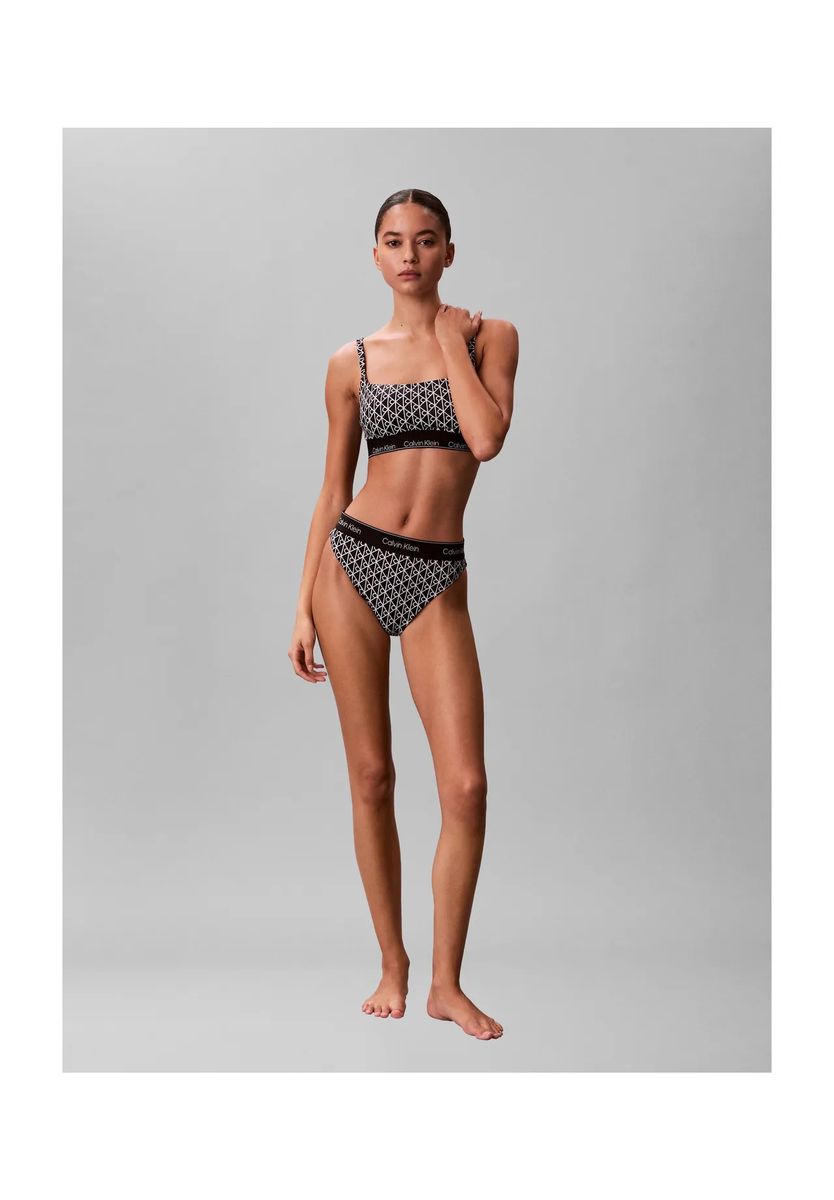 Bustier-Bikini-Oberteil mit geometrischem Monogramm
