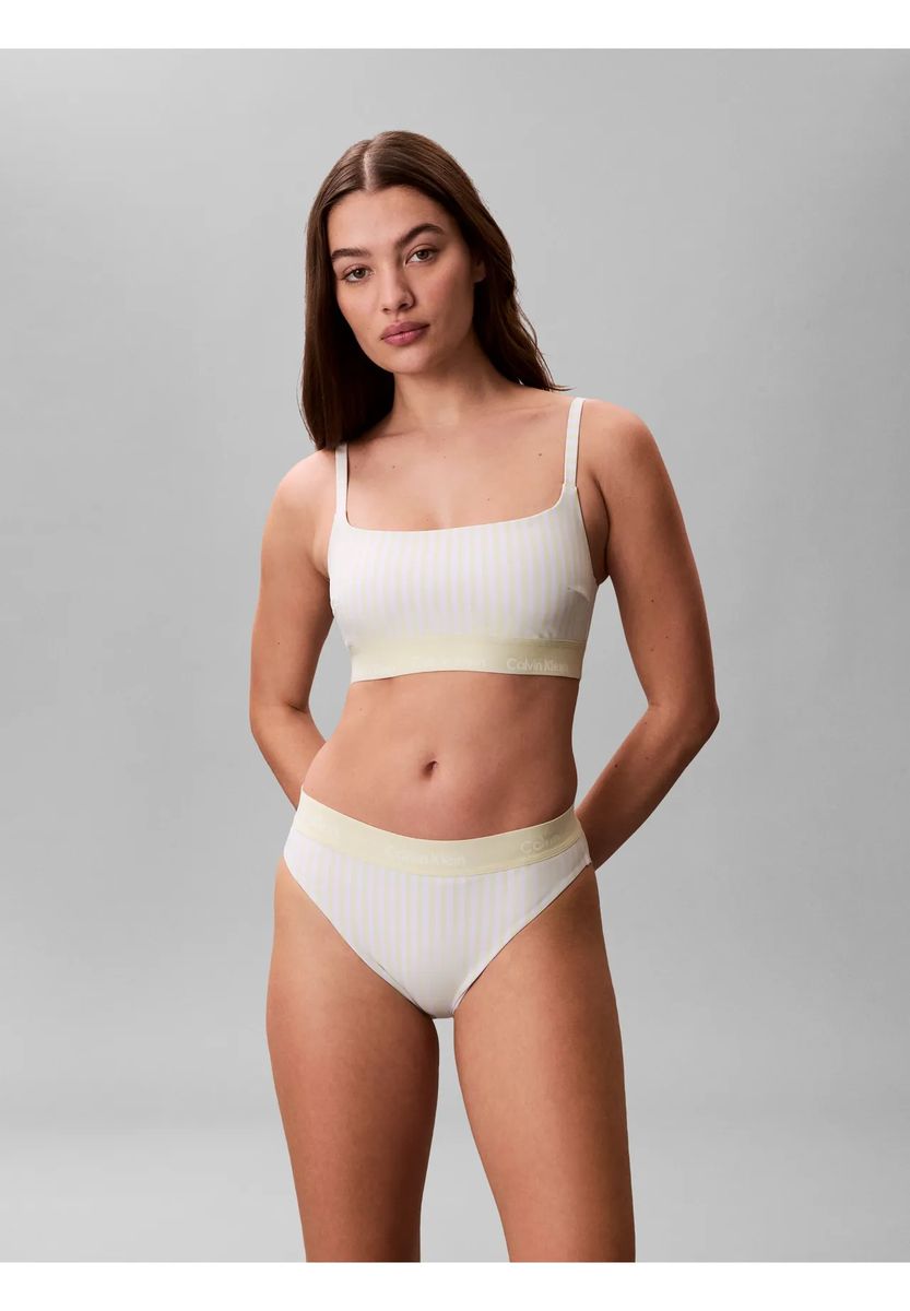 Gestreiftes Bustier-Bikini-Set