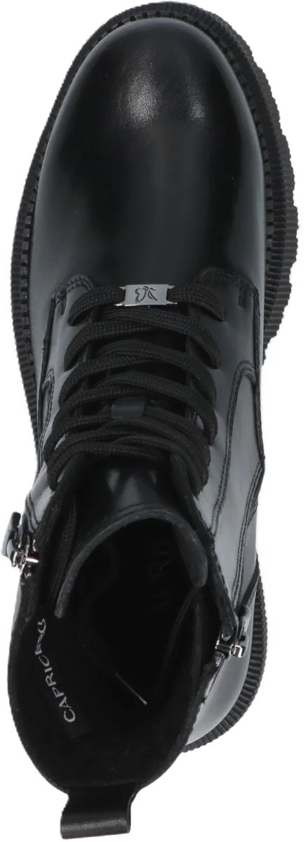 Schwarze Schnürstiefelette aus Leder
