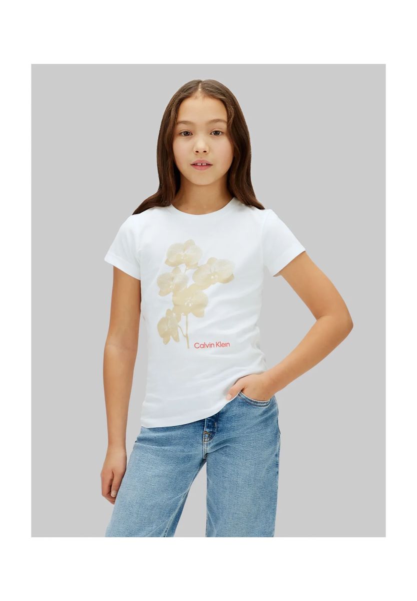 Kurzarm-Baumwollshirt mit floralem Print