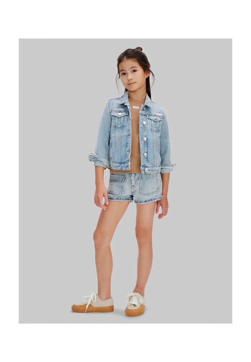 Locker geschnittene Denim-Utility-Shorts