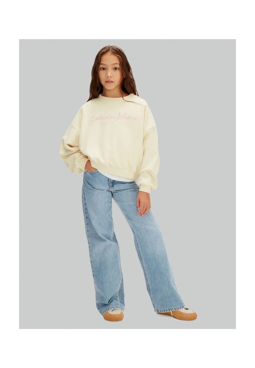 Besticktes Bio-Baumwoll-Sweatshirt mit Schriftzug