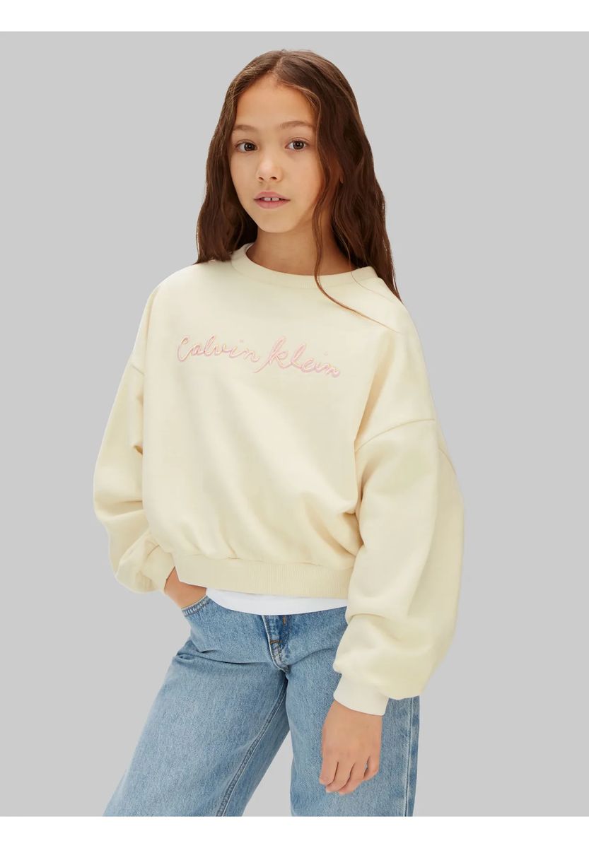 Besticktes Bio-Baumwoll-Sweatshirt mit Schriftzug