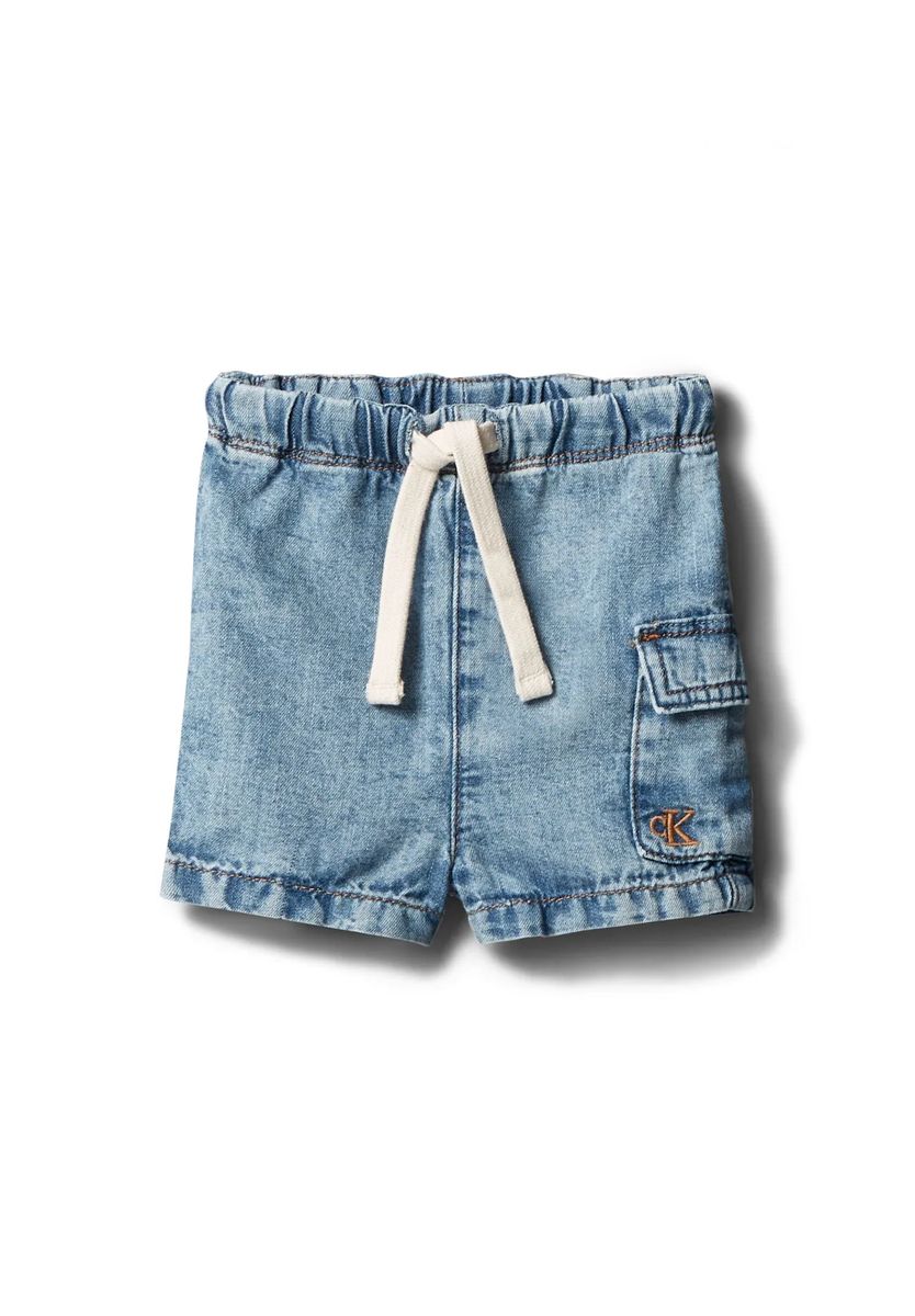 Jeans-Cargo-Shorts mit Kordelzug