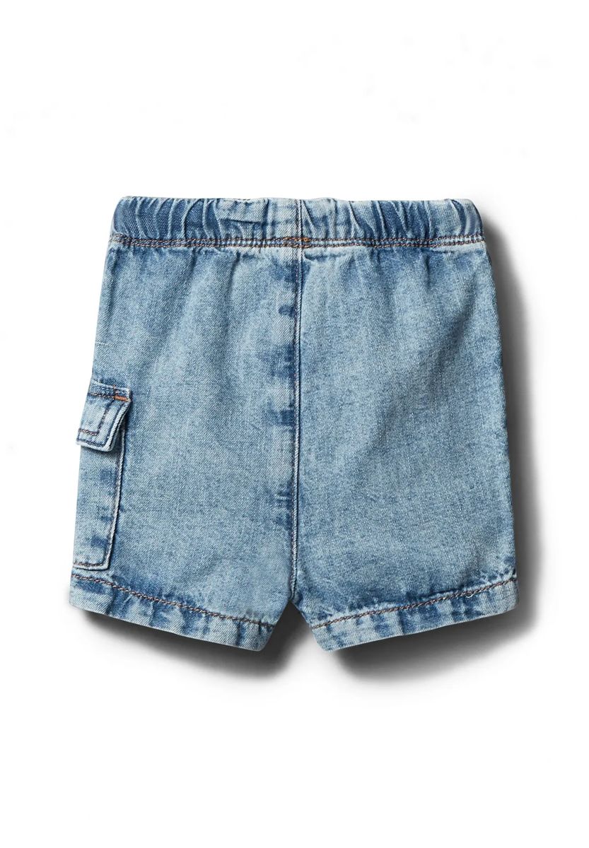 Jeans-Cargo-Shorts mit Kordelzug