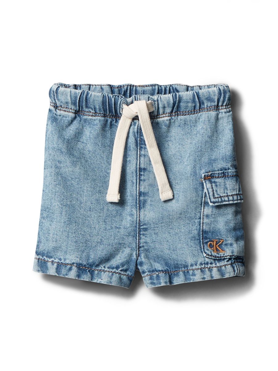Jeans-Cargo-Shorts mit Kordelzug