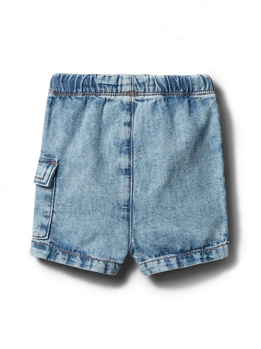 Jeans-Cargo-Shorts mit Kordelzug