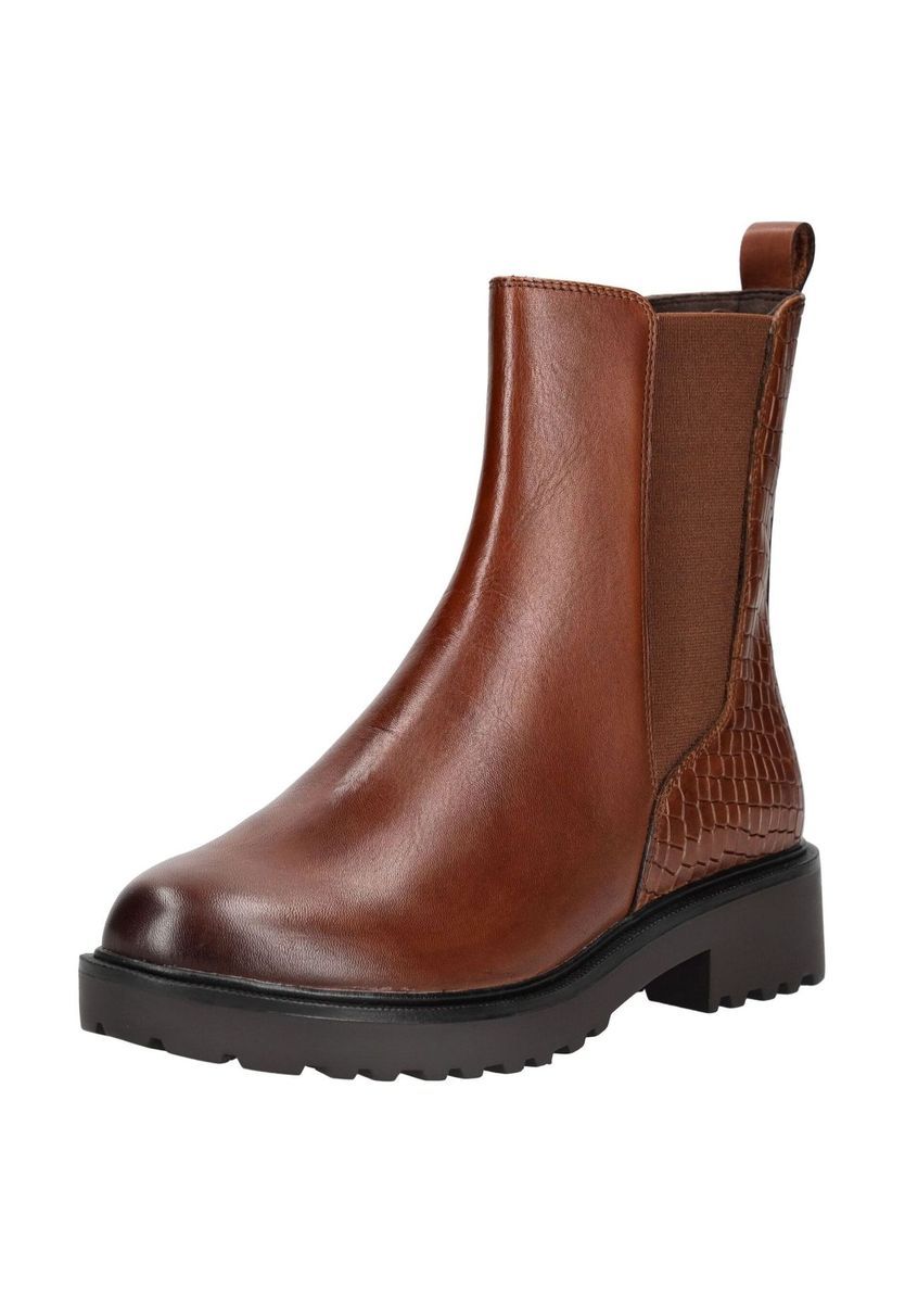 Brauner Leder Chelsea Stiefelette