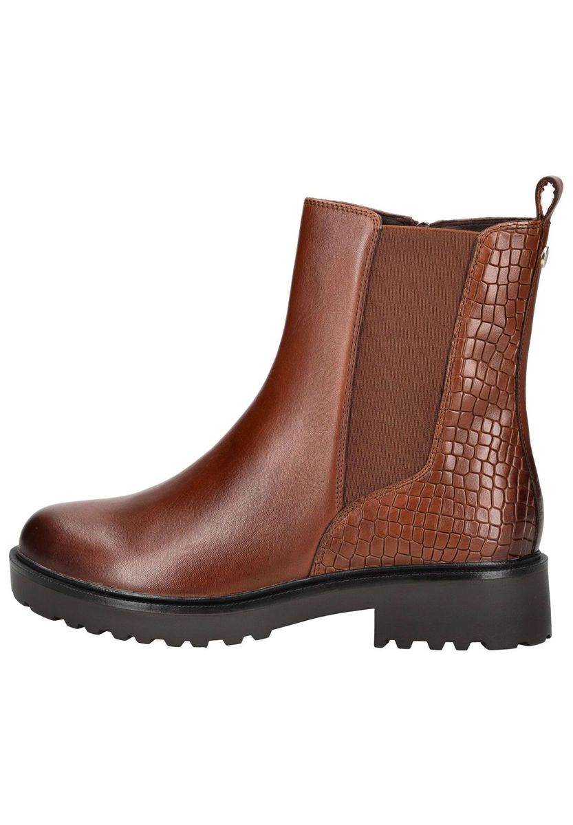 Brauner Leder Chelsea Stiefelette