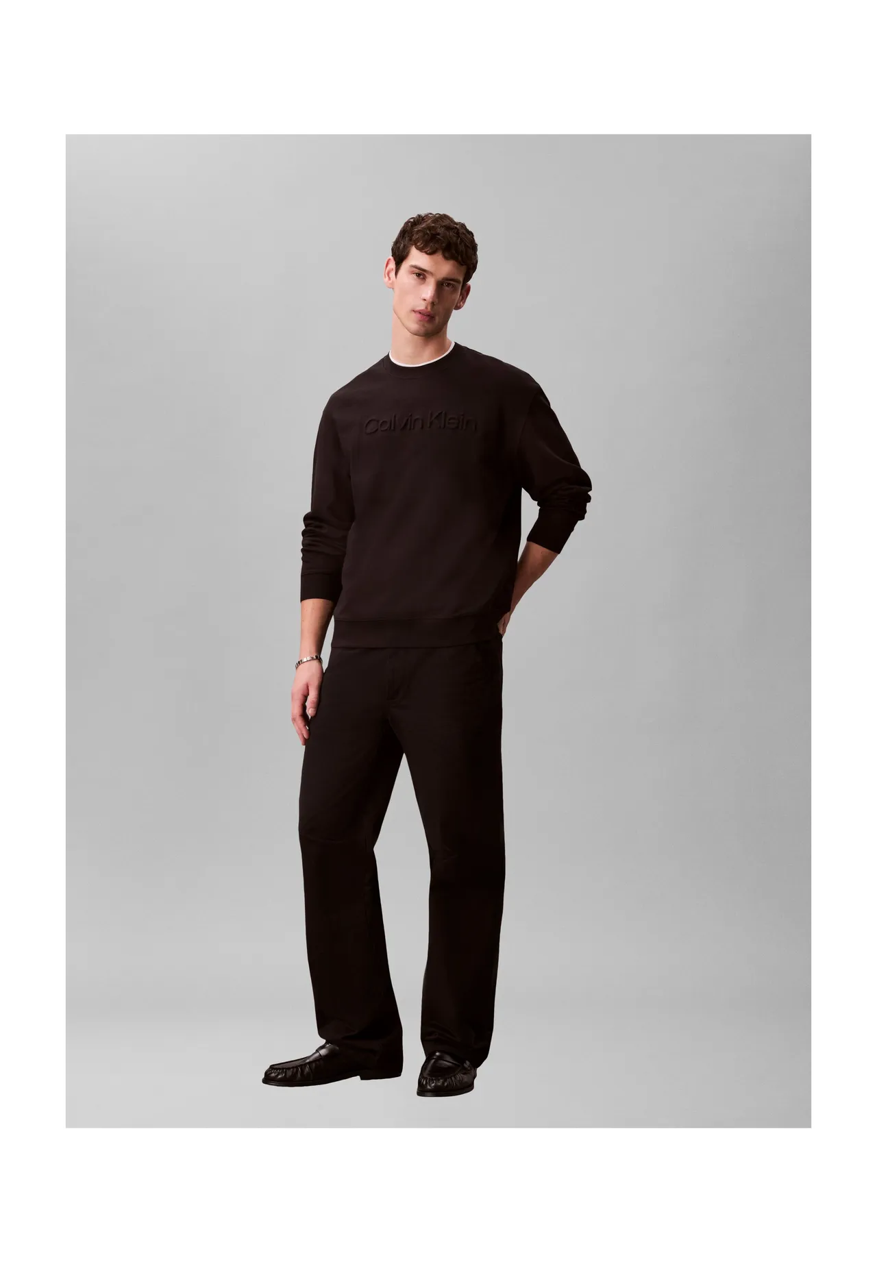 Sweatshirt mit tonalem Relief-Logo